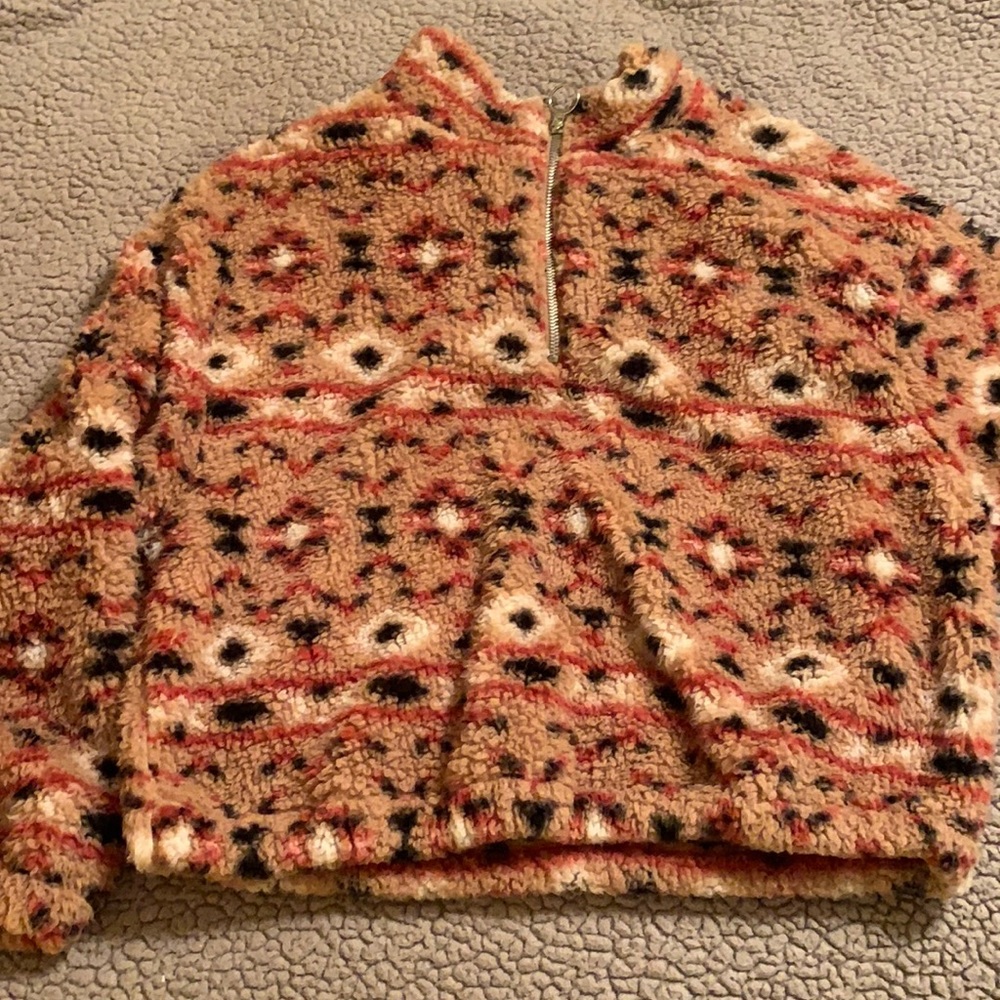 FREE Shipping Adult Medium 3/4 zip sweater with elastic waist and the wrist.
